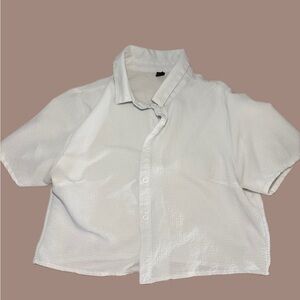 SHEIN White Textured Blouse